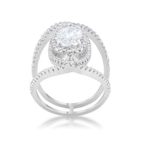 Thumbnail for Maura 2.4ct CZ Rhodium Contemporary Cocktail Ring