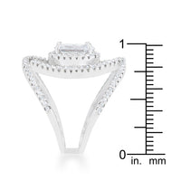 Thumbnail for Maura 2.4ct CZ Rhodium Contemporary Cocktail Ring
