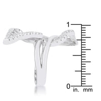 Thumbnail for Lina 0.4ct CZ Rhodium Leaf Wrap Ring