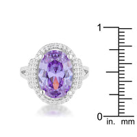 Thumbnail for Melanie 5.95ct Amethyst CZ Rhodium Cocktail Ring