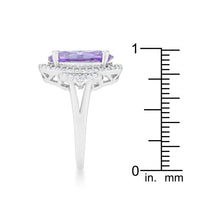 Thumbnail for Melanie 5.95ct Amethyst CZ Rhodium Cocktail Ring