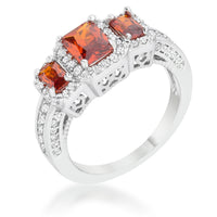 Thumbnail for Rita 2.3ct Garnet CZ Rhodium Classic Trio Ring