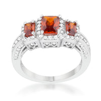 Thumbnail for Rita 2.3ct Garnet CZ Rhodium Classic Trio Ring