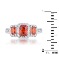 Thumbnail for Rita 2.3ct Garnet CZ Rhodium Classic Trio Ring