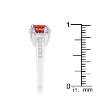 Thumbnail for Rita 2.3ct Garnet CZ Rhodium Classic Trio Ring