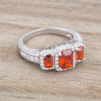 Thumbnail for Rita 2.3ct Garnet CZ Rhodium Classic Trio Ring