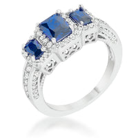 Thumbnail for Rita 2.3ct Sapphire CZ Rhodium Classic Trio Ring
