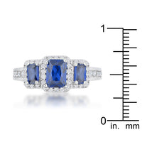Thumbnail for Rita 2.3ct Sapphire CZ Rhodium Classic Trio Ring