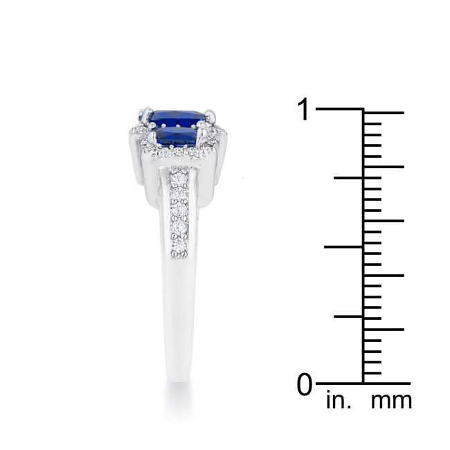 Rita 2.3ct Sapphire CZ Rhodium Classic Trio Ring