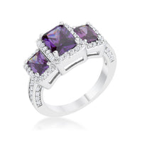Thumbnail for Rita 2.3ct Amethyst CZ Rhodium Classic Trio Ring