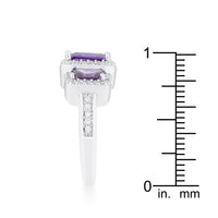 Thumbnail for Rita 2.3ct Amethyst CZ Rhodium Classic Trio Ring