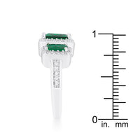 Thumbnail for Rita 2.3ct Emerald CZ Rhodium Classic Trio Ring