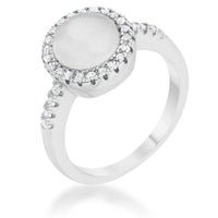 Thumbnail for Patricia 0.3ct CZ White Cats Eye Rhodium Classic Ring