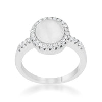 Thumbnail for Patricia 0.3ct CZ White Cats Eye Rhodium Classic Ring