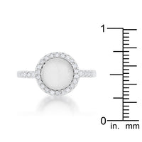 Thumbnail for Patricia 0.3ct CZ White Cats Eye Rhodium Classic Ring