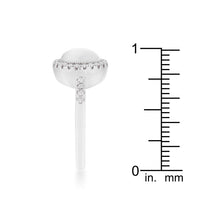Thumbnail for Patricia 0.3ct CZ White Cats Eye Rhodium Classic Ring