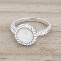 Thumbnail for Patricia 0.3ct CZ White Cats Eye Rhodium Classic Ring