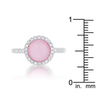 Thumbnail for Patricia 0.3ct CZ Pink Cats Eye Rhodium Classic Ring