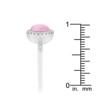Thumbnail for Patricia 0.3ct CZ Pink Cats Eye Rhodium Classic Ring