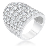 Thumbnail for Charlyn 2.5ct Rhodium CZ Statement Cocktail Ring