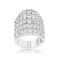 Thumbnail for Charlyn 2.5ct Rhodium CZ Statement Cocktail Ring