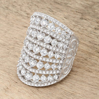 Thumbnail for Charlyn 2.5ct Rhodium CZ Statement Cocktail Ring