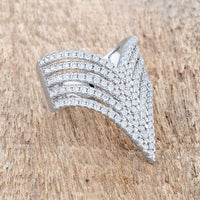 Thumbnail for Vera 1.42ct CZ Rhodium Vintage Inspired Cocktail Ring