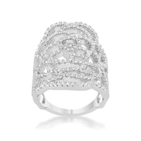 Thumbnail for Rosa 1.25ct CZ Rhodium Filigree Cocktail Ring