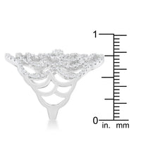 Thumbnail for Rosa 1.25ct CZ Rhodium Filigree Cocktail Ring