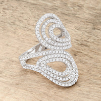 Thumbnail for Serina 1ct CZ Rhodium Pave Circle Ring