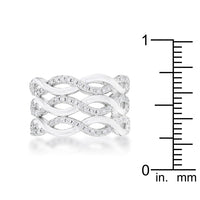 Thumbnail for Contemporary 0.88ct CZ Rhodium Twist Wide Cocktail Ring
