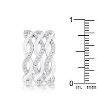 Thumbnail for Contemporary 0.88ct CZ Rhodium Twist Wide Cocktail Ring