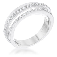 Thumbnail for Lynn 0.25ct CZ Rhodium Twisted Trio Band Ring