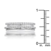 Thumbnail for Lynn 0.25ct CZ Rhodium Twisted Trio Band Ring