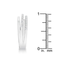 Thumbnail for Lynn 0.25ct CZ Rhodium Twisted Trio Band Ring