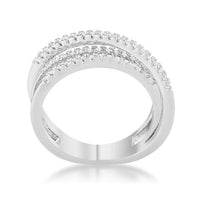 Thumbnail for Laurie 0.2ct CZ Rhodium Contemporary Trio Band Ring