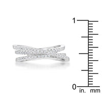 Thumbnail for Laurie 0.2ct CZ Rhodium Contemporary Trio Band Ring
