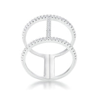 Thumbnail for Christina 0.3ct CZ Rhodium Open Contemporary Wide Ring