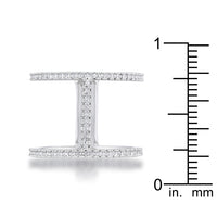Thumbnail for Christina 0.3ct CZ Rhodium Open Contemporary Wide Ring