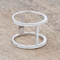 Thumbnail for Christina 0.3ct CZ Rhodium Open Contemporary Wide Ring