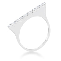 Thumbnail for Karolina 0.2ct CZ Rhodium Contemporary Simple Ring