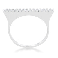 Thumbnail for Karolina 0.2ct CZ Rhodium Contemporary Simple Ring