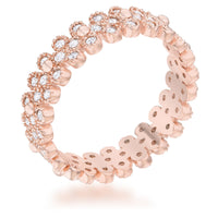 Thumbnail for Clara 1ct CZ Rose Gold Textured Bezel Set Eternity Ring