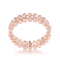 Thumbnail for Clara 1ct CZ Rose Gold Textured Bezel Set Eternity Ring
