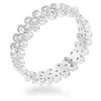 Thumbnail for Clara 1ct CZ Rhodium Textured Bezel Set Eternity Ring