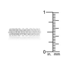 Thumbnail for Clara 1ct CZ Rhodium Textured Bezel Set Eternity Ring