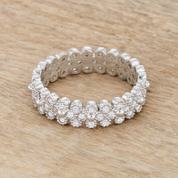 Thumbnail for Clara 1ct CZ Rhodium Textured Bezel Set Eternity Ring