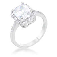 Thumbnail for Ariana 2.95ct CZ Rhodium Classic Ring