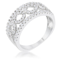 Thumbnail for Rina 0.5ct CZ Rhodium Contemporary Band Ring