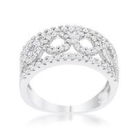 Thumbnail for Rina 0.5ct CZ Rhodium Contemporary Band Ring